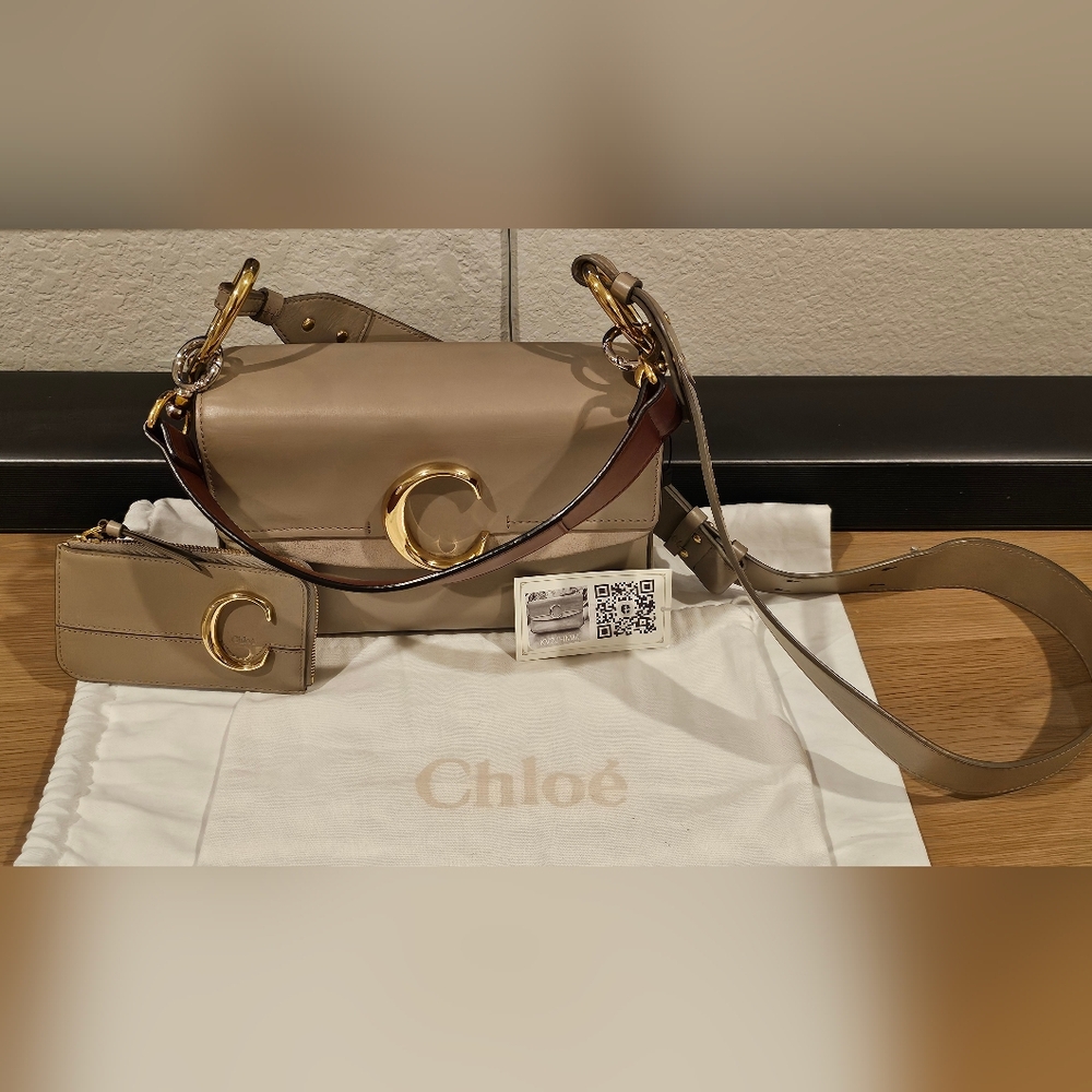 Chloé C Double Carry Shoulder Bag With Matching Wallet